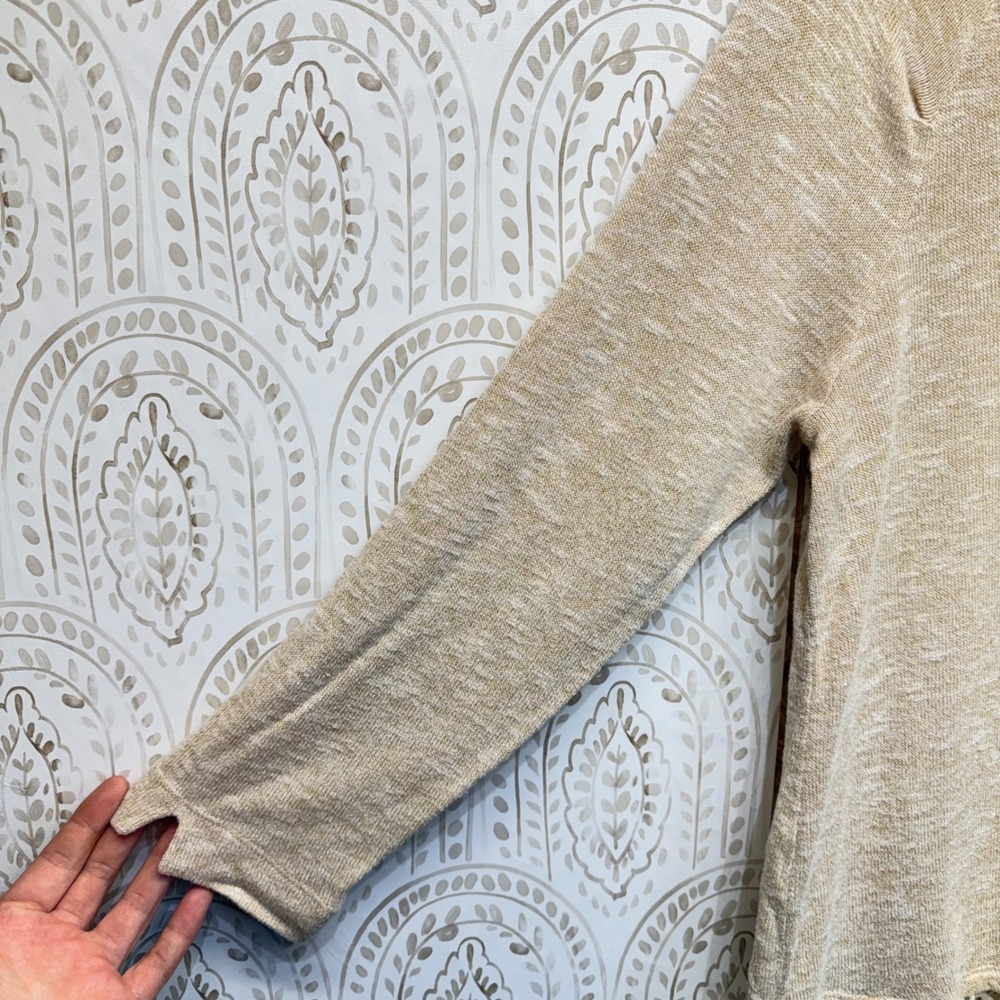 Maurices Crochet Lace Trim Top Womens XL Tan Marled Knit Long Sleeve Boho - Picture 3 of 6